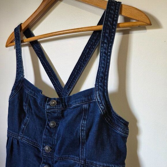 EUC AMERICAN EAGLE X BACK DENIM BUTTONED TANK TOP SIZE XL - Picture 9 of 13